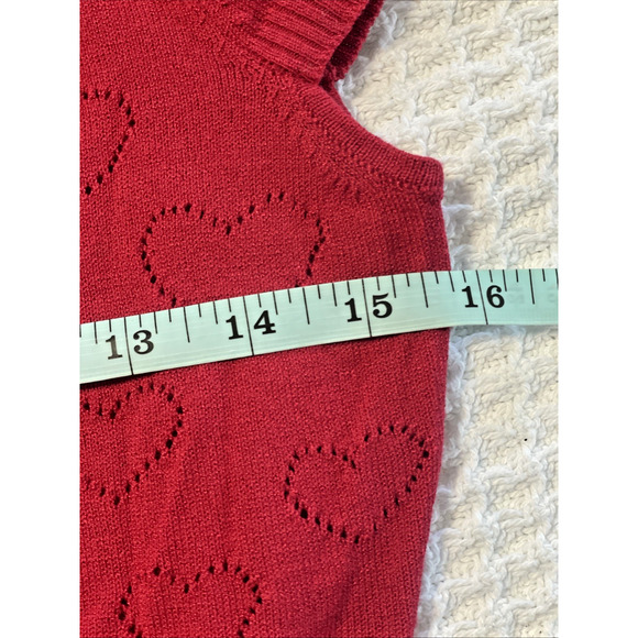 BEBE red ribbed Y2k Vtg Heart turtleneck with bebe Logo Rhinestone Shirt NEW L - Picture 13 of 15